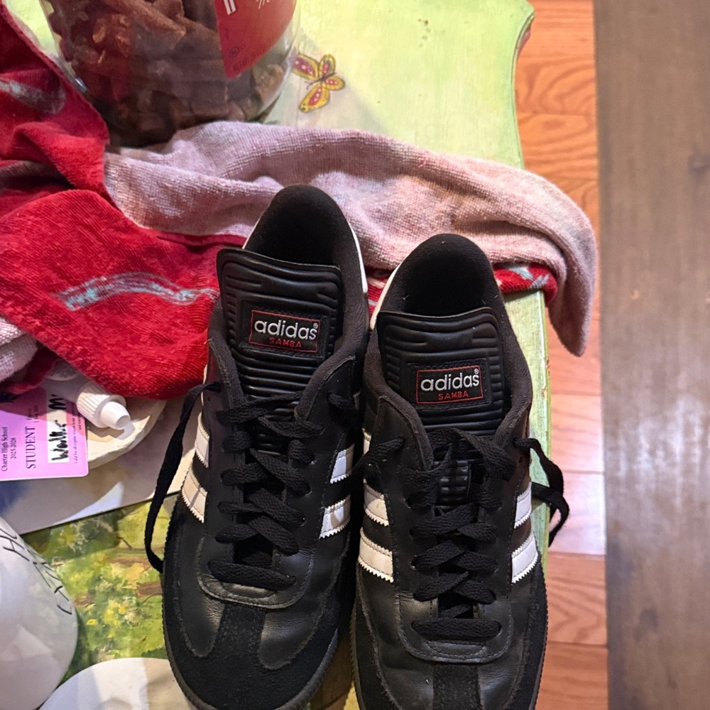 Adidas Men's Black and White Athletic Shoes